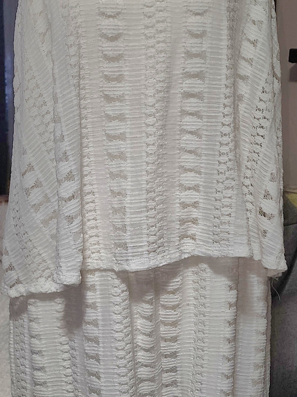 Mossimo Supply Co. White Lace Textured Romper Sz XLG